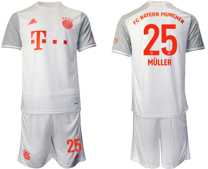 Men 2020-2021 club Bayern Munich away #25 white Soccer Jerseys